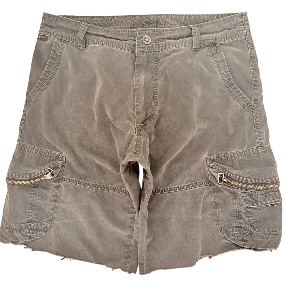 KÜHL Gray Cargo Pockets Patina Dye Shorts Cotton Men's 32 Hiking Outdoor Utility
